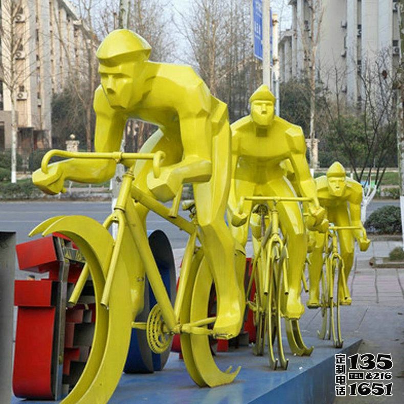 街道玻璃鋼抽象幾何運(yùn)動(dòng)競(jìng)技騎自行車雕塑 街道玻璃鋼抽象幾何運(yùn)動(dòng)競(jìng)技騎自行車雕塑