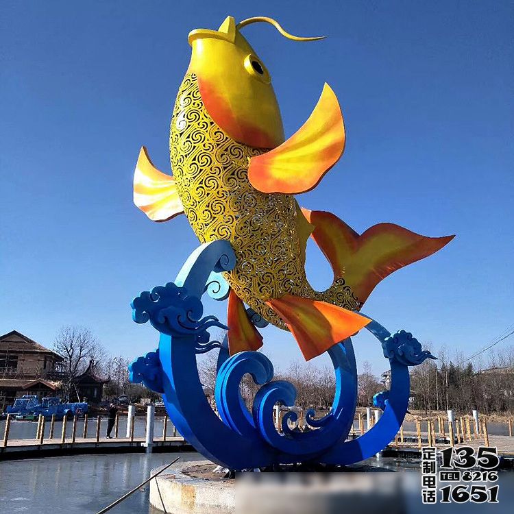 戶外廣場(chǎng)水景大型彩繪玻璃鋼魚雕塑 戶外廣場(chǎng)水景大型彩繪玻璃鋼魚雕塑